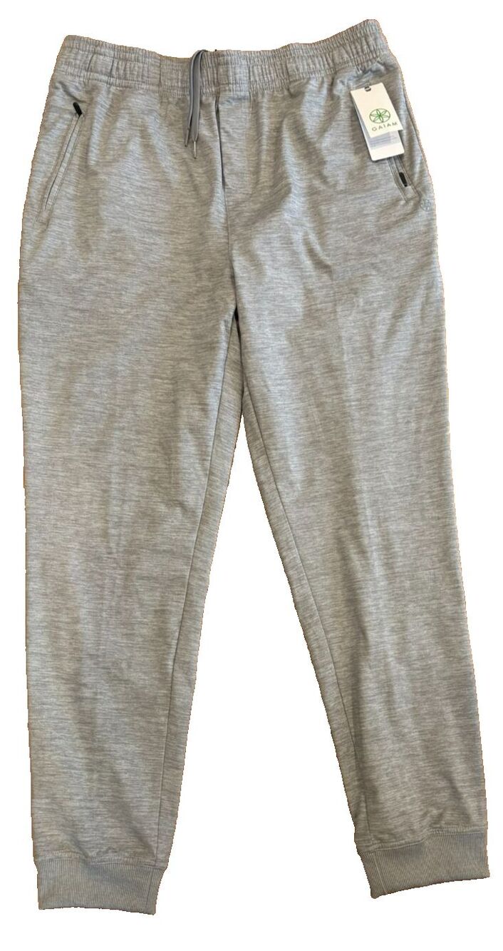 GAIAM Sweatpants Mens Large Slim Fit Gray Sleet Heather Chill Flex Jogger NWT